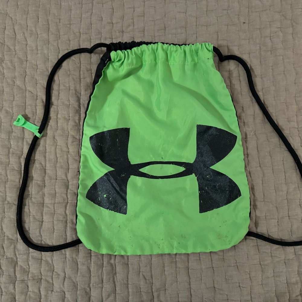 Under Armour Neon Green & Black Drawstring Bag